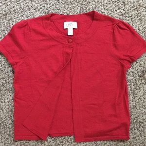 Ann Taylor LOFT Red Cropped Sweater